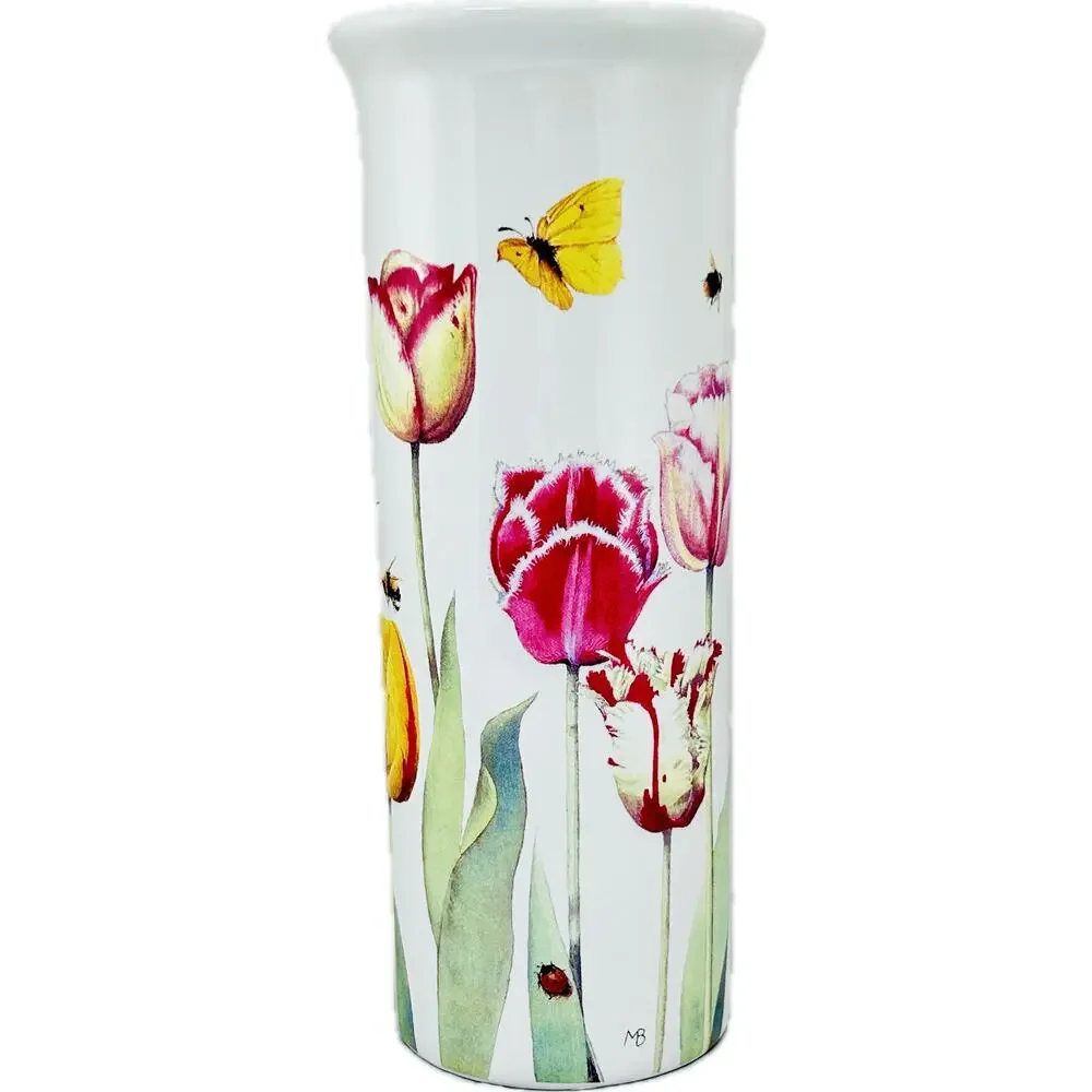 Hallmark Marjolein Bastin Nature's Sketchbook Vase Tulips Bees‎ Ladybugs 8